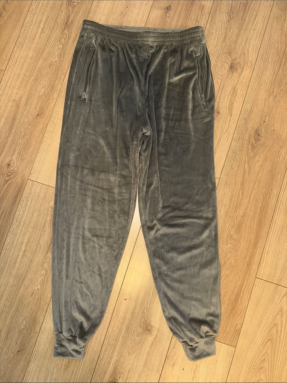 SKIMS Gray Velvet Track Joggers